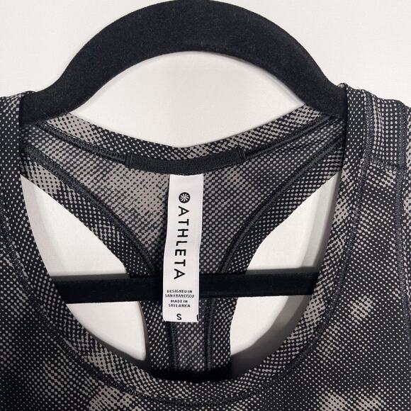 Athleta S Black Gray Ultimate Train Printed Tank Top Nebula Digital Racerback - Picture 5 of 8